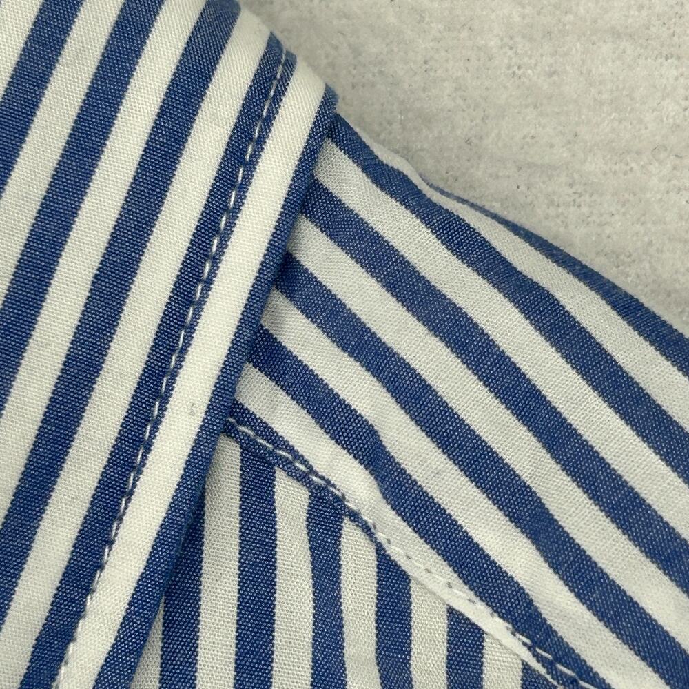 UNIQLO Shirt Mens XL Striped Button Down Long Sleeve Woven Cotton Blue